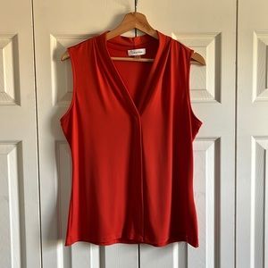 Sunset orange Calvin Klein sleeveless suit separate/ shell/ tank